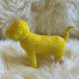 Victoria's Secret PINK | Yellow All Over Logo Print Dog | 2007 Retired Plushie